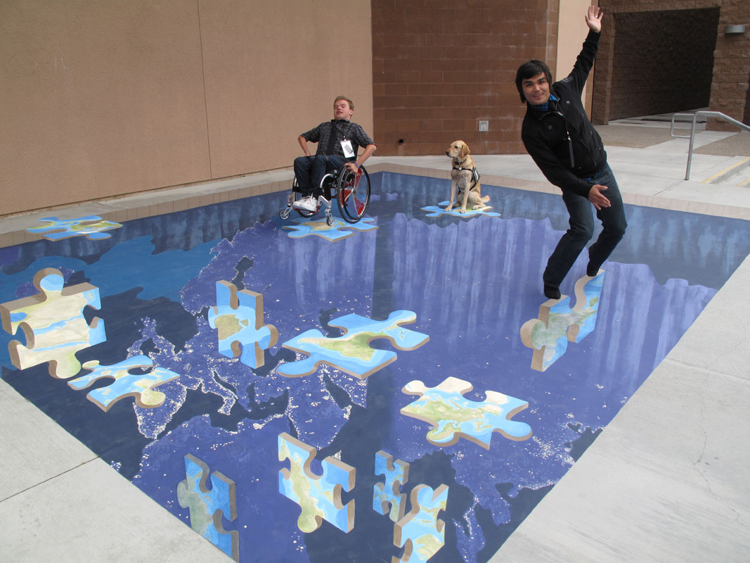 Puzzle 3D Chalk Art By Tracy Lee Stum