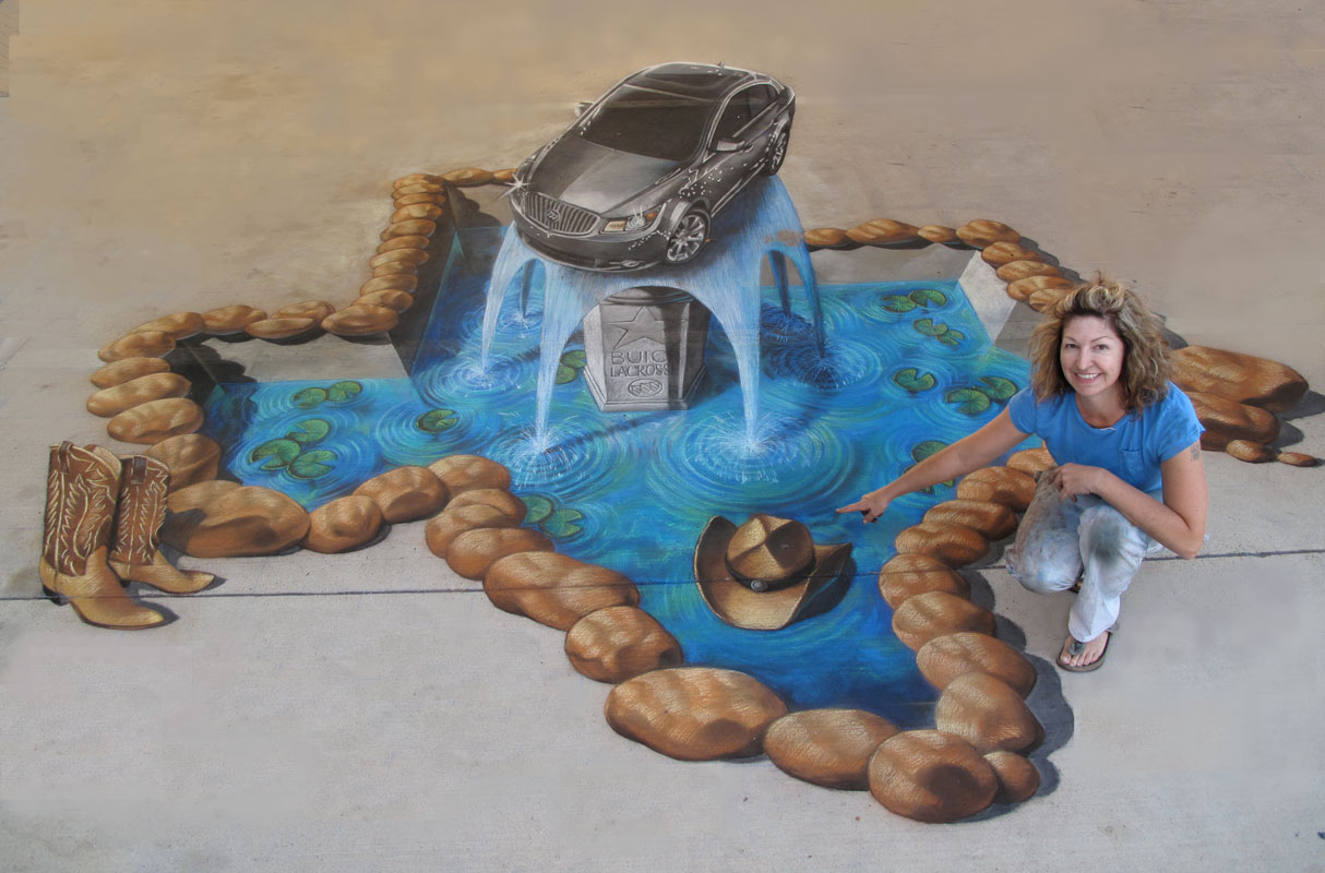 Dallas 3D Chalk Art By Tracy Lee Stum