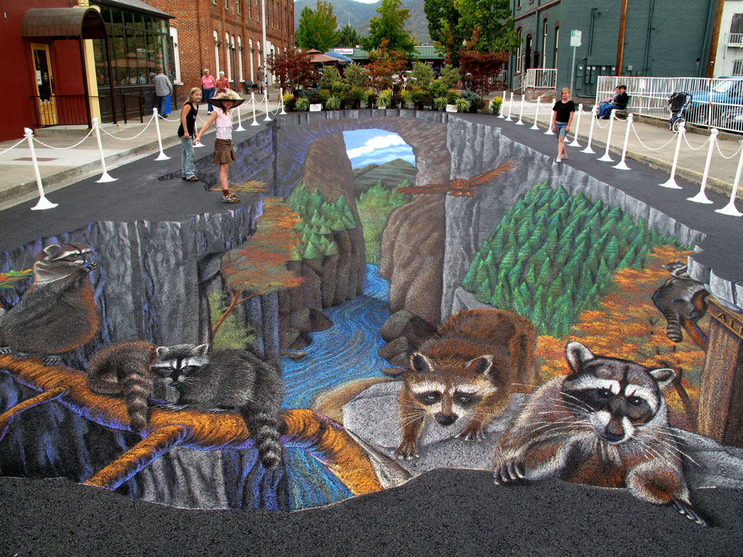 Hellgate Canyon 3D Chalk Art By Tracy Lee Stum