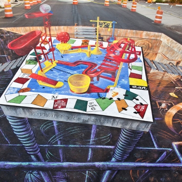 Mousetrap 3D Chalk Art by Tracy Lee Stum