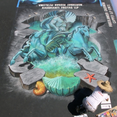 Neptune 3D Chalk Art By Tracy Lee Stum