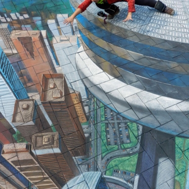 CN Tower 3D Chalk Art by Tracy Lee Stum