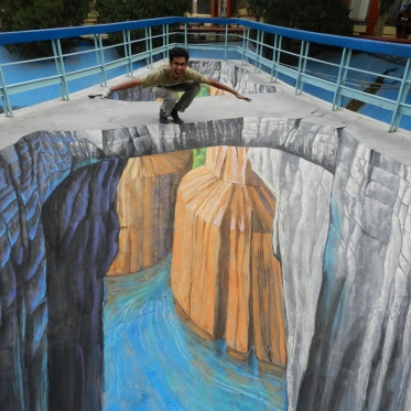 Canyon 3D Chalk Art By Tracy Lee Stum