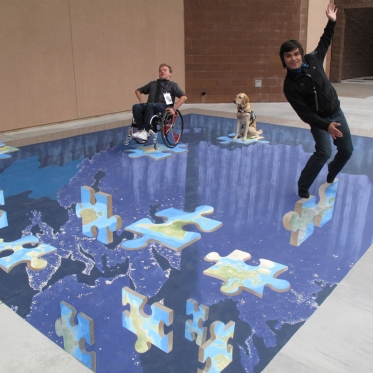 Puzzle 3D Chalk Art By Tracy Lee Stum