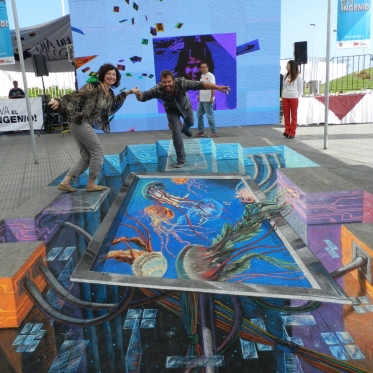 Electro Jellies 3D Chalk Art By Tracy Lee Stum