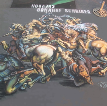 Battle of Anghiari 3D Chalk Art by Tracy Lee Stum
