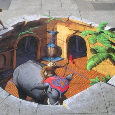 Passage to India 3D Chalk Art By Tracy Lee Stum