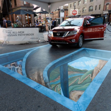Nissan 3D Chalk Art by Tracy Lee Stum