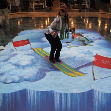 Ski 3D Chalk Art By Tracy Lee Stum