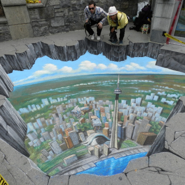 Toronto Tourism Board 3D Chalk Art by Tracy Lee Stum