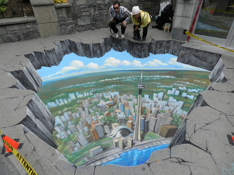 Toronto Tourism Board 3D Chalk Art by Tracy Lee Stum
