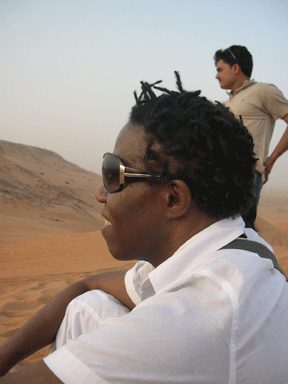 Mikel and Ali in the desert