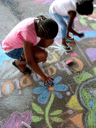 Children street painting