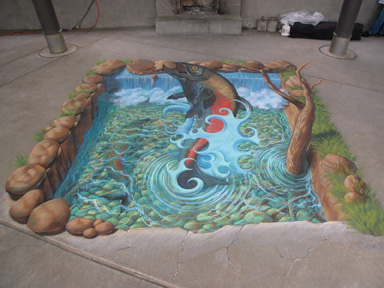 Chinook Salmon 3D street painting