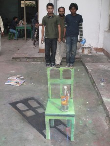 Completed 3D chair painting - Kolkata, India