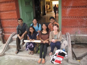 Tracy with workshop students - Kolkata, India