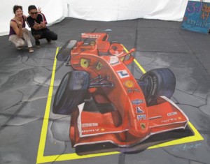 3D Street Painting- F1 Grand Prix - Tracy Lee Stum