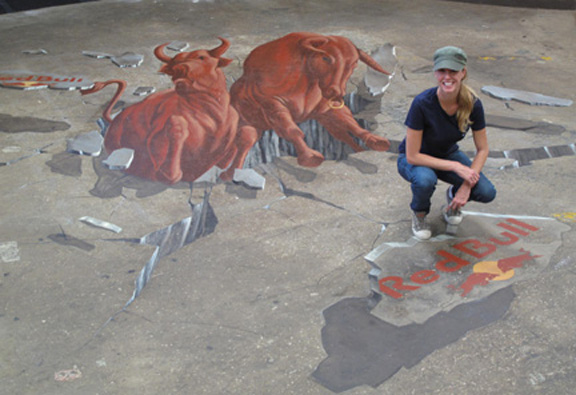 3d street painting - red bull - Tracy Lee Stum 