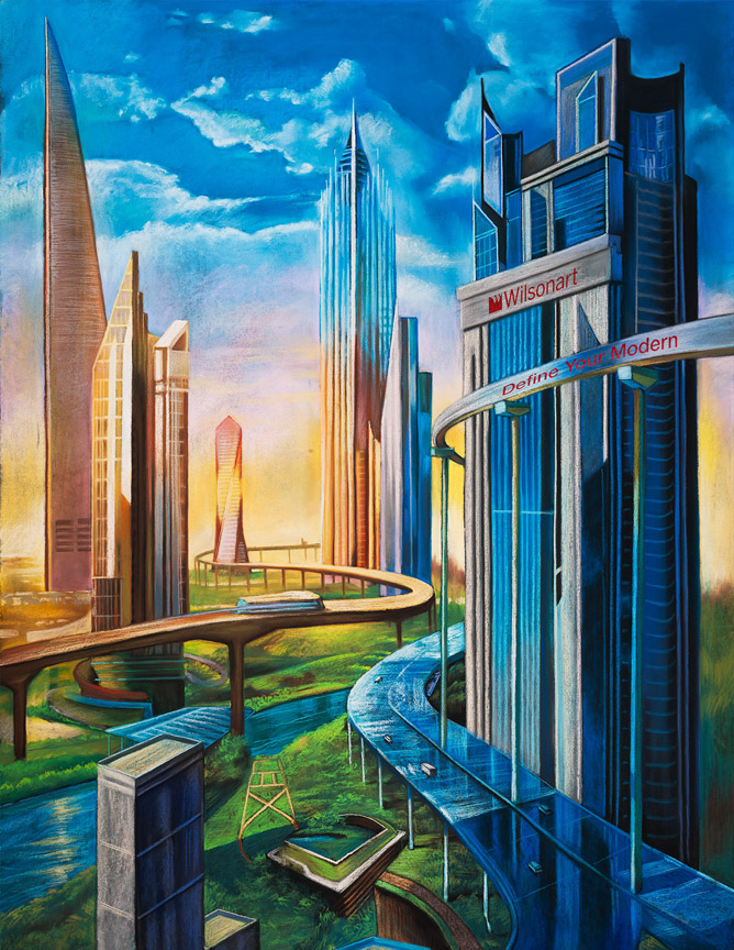 future cityscape drawing