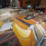 3D Street Painting India Yellow Taxi