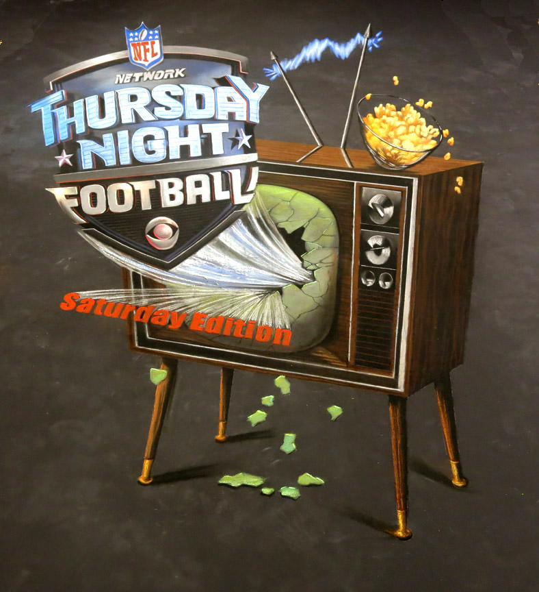 Thursday Night Football 3d Chalk Art - Tracy Lee Stum