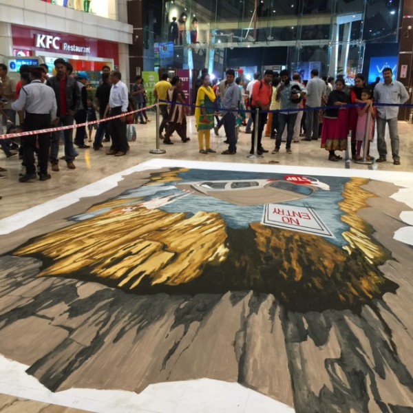 3d street painting in Vizag