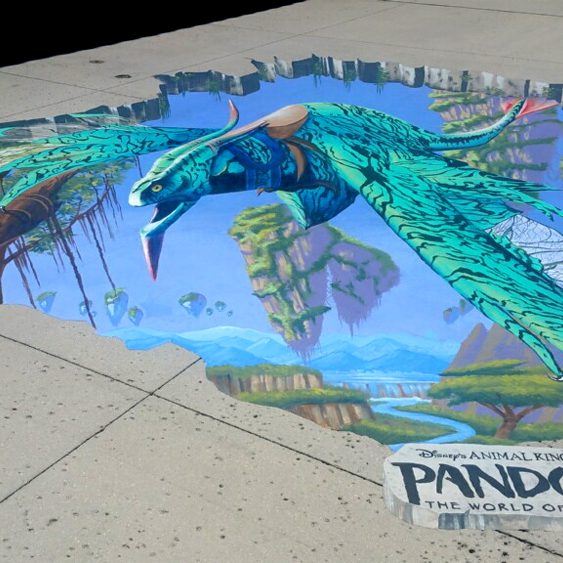 pandora_vineland tracy lee stum. 3d street painting, pandora, disney, 3d art