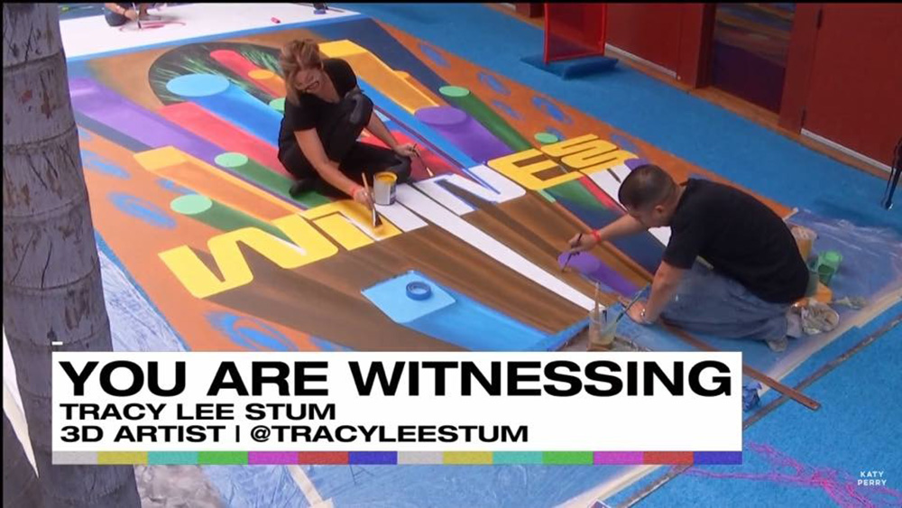 tracy lee stum. 3d street painting, witness, katy perry